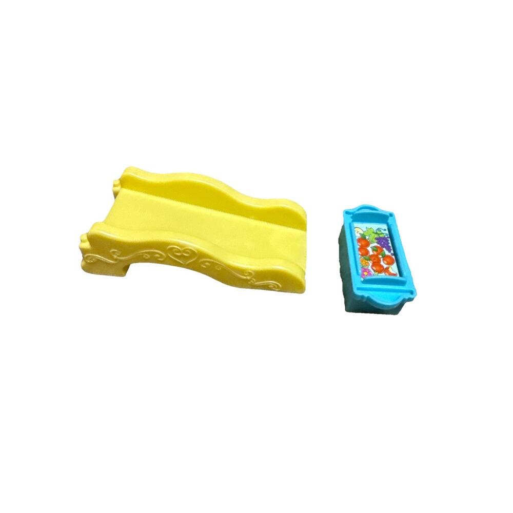 Fisher Price Little People Princess Klip Klop Belle Ramp +Food Crate Aqua Blue